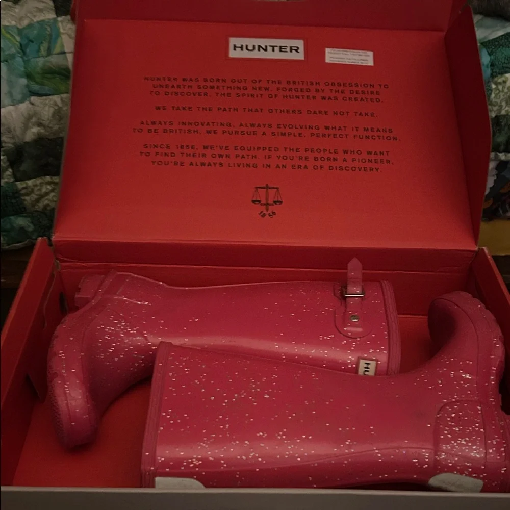 Hunter Sparkling Pink Tall Boots